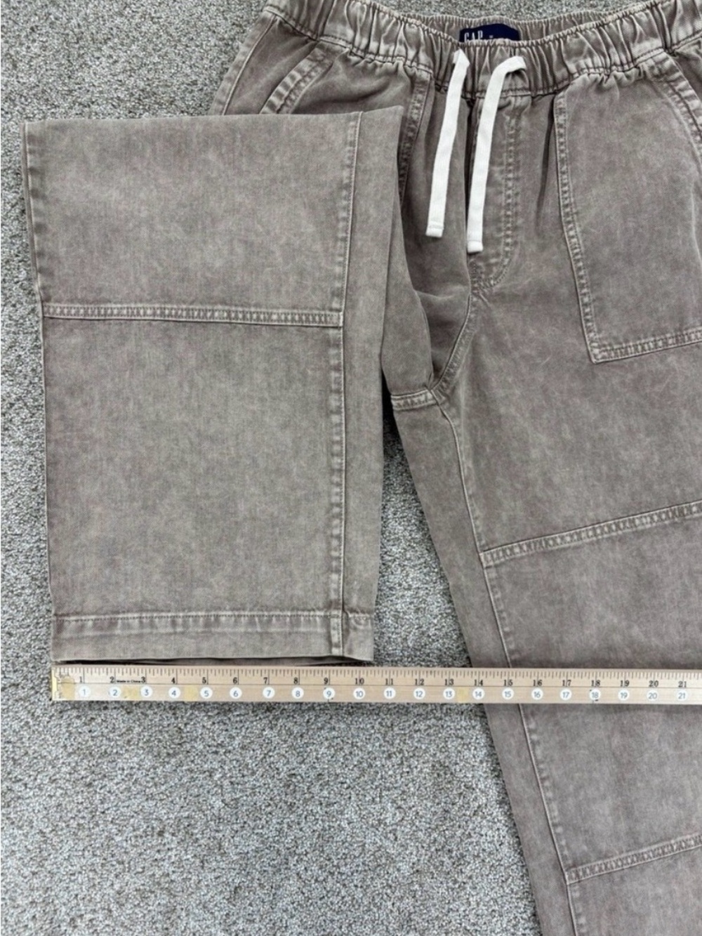GAP Wide Leg Patchwork Drawstring Pants in Brown - Picture 10 of 12